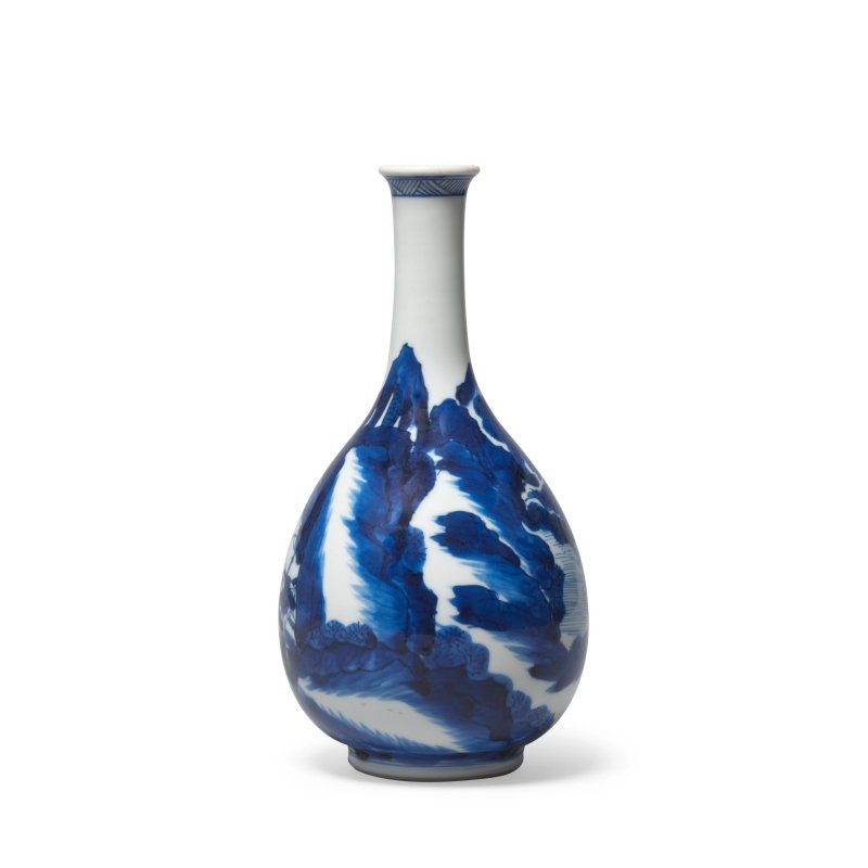 清康熙 青花蕭何月下追韓信圖長頸瓶 | A BLUE AND WHITE 'HAN XIN' PEAR-SHAPED VASE - 图6