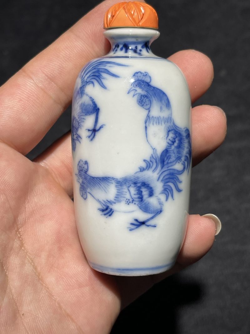 清晚期 青花大吉图鼻烟壶 - 图3