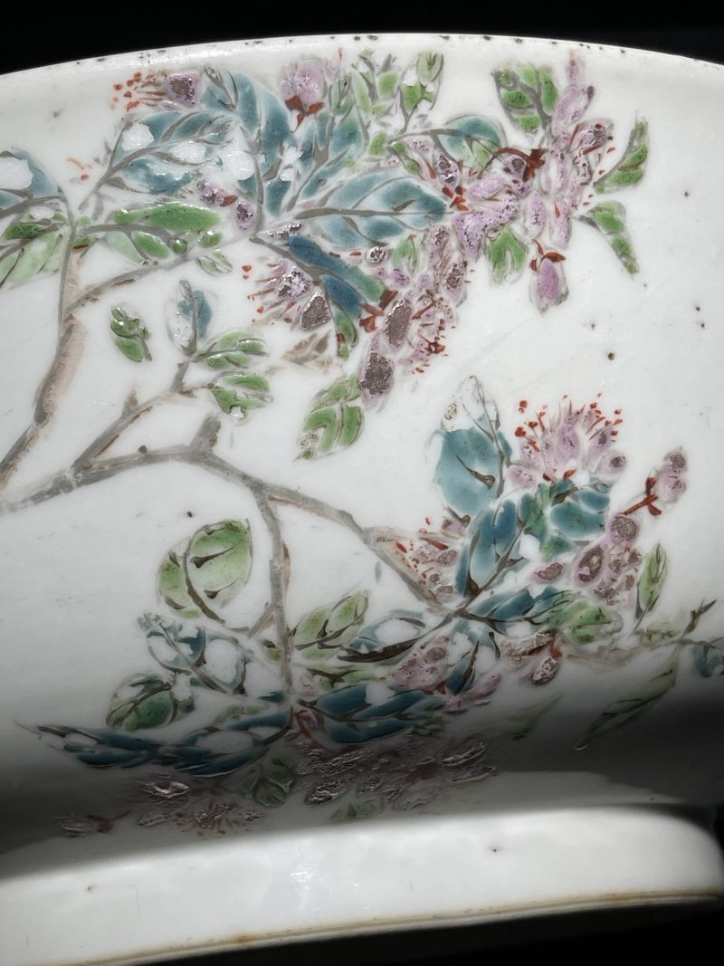 清晚期 浅绛彩花鸟纹大碗 - 图6