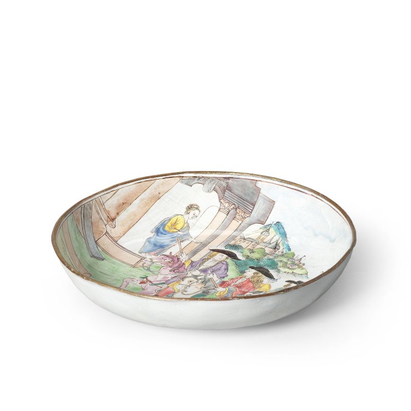 十八世紀 畫琺琅西洋人物盤 | A PAINTED ENAMEL EUROPEAN-SUBJECT DISH - 图2