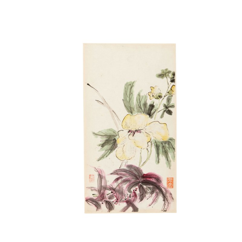 薩克達介文 英介文夫人花卉冊 貳冊 冊頁十二開 設色紙本 | SAKEDA JIEWEN (1767-1827) - 图7