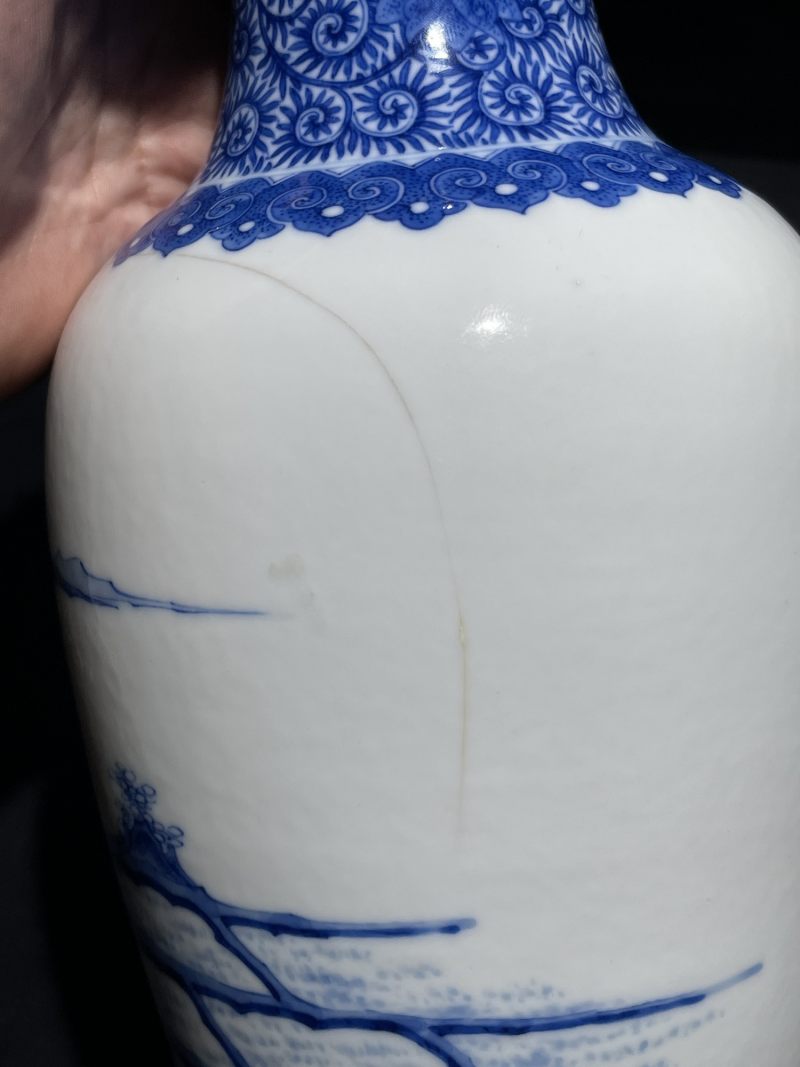 民国 青花人物故事纹瓶 - 图11