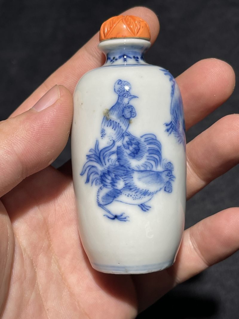 清晚期 青花大吉图鼻烟壶 - 图4