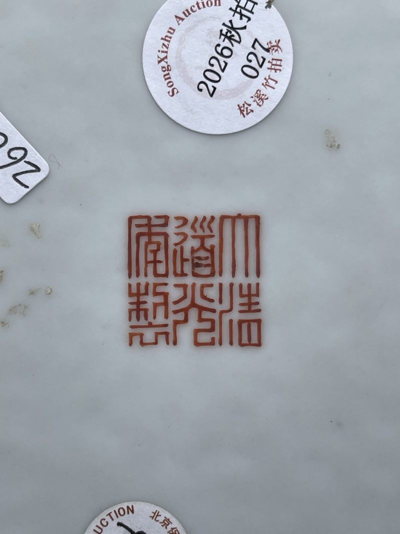 清道光 藕粉地花卉纹洗 - 图10