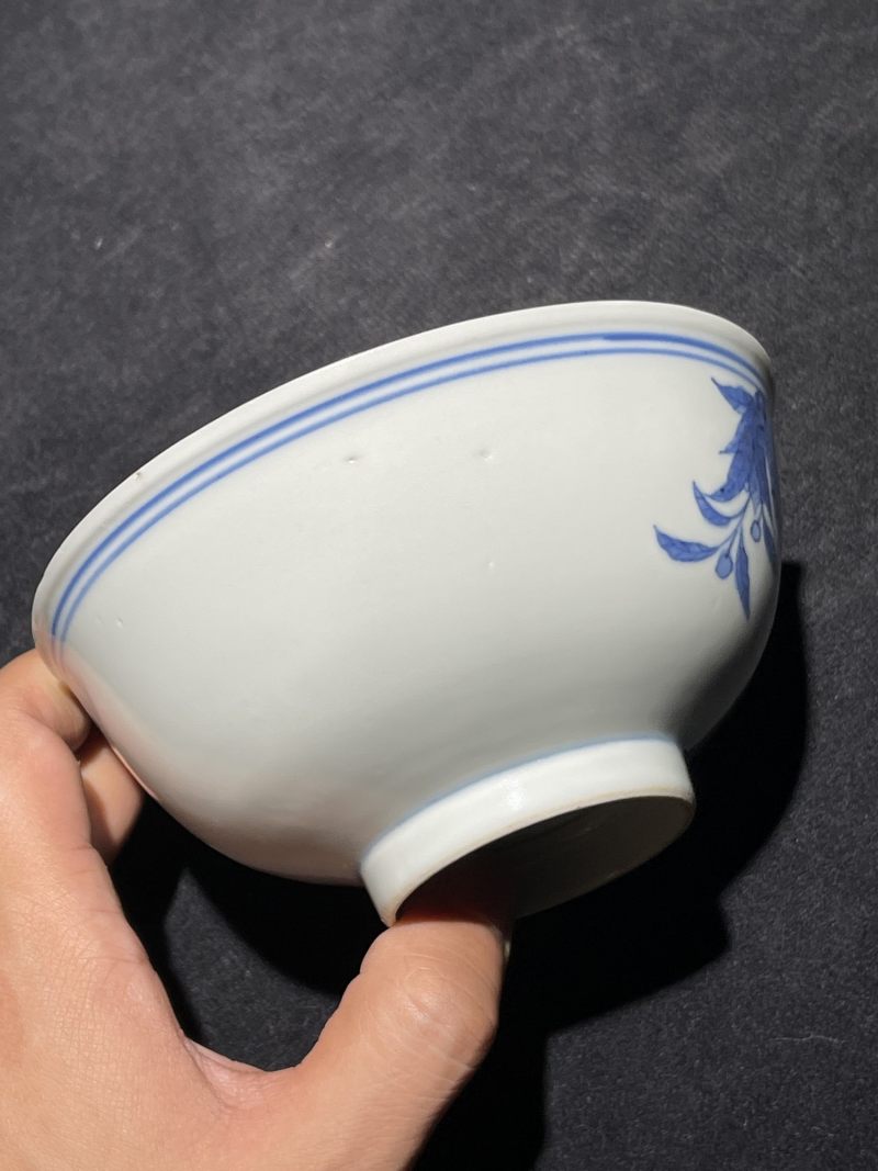 民国 青花花鸟纹碗 - 图5