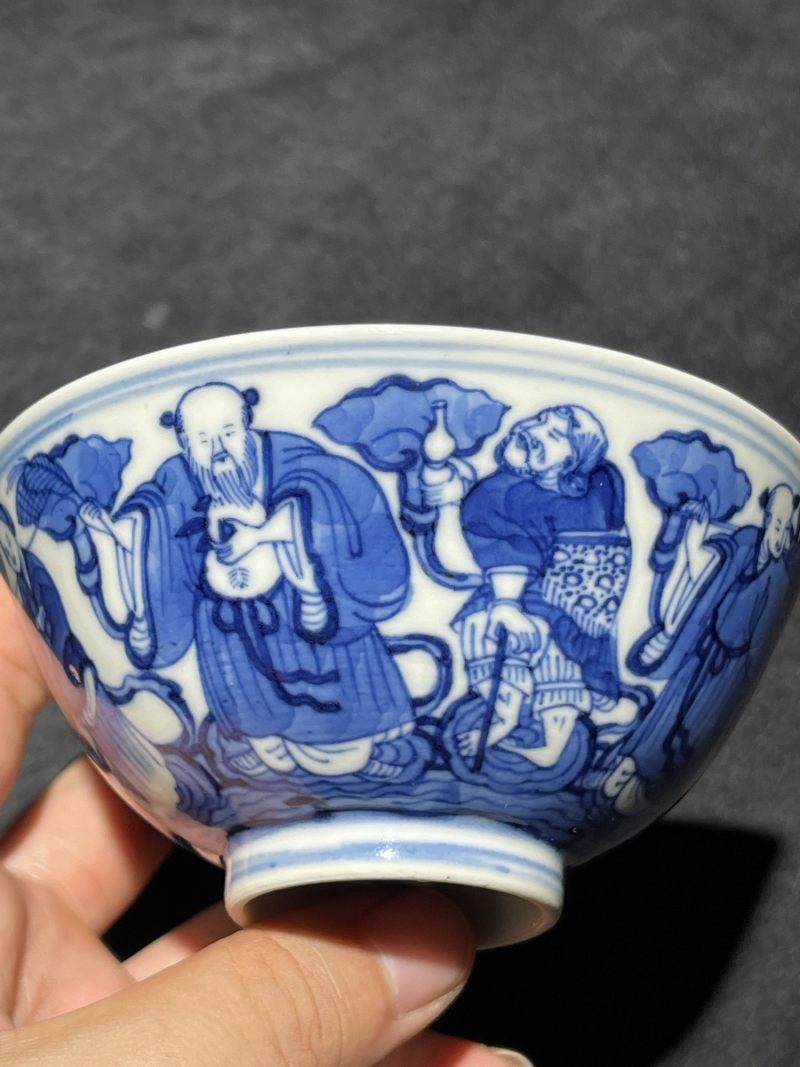 清光绪 青花八仙人物纹茶园 - 图6
