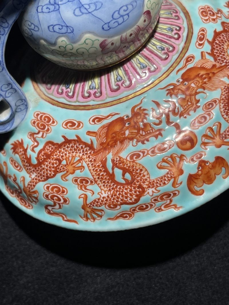 清乾隆 御制绿地洋彩描金八吉祥供器 - 图8