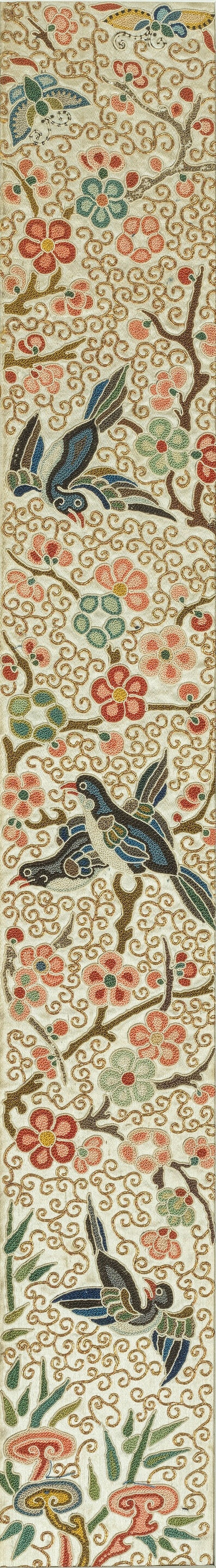 十九世紀 緞綉屏一組 | A GROUP OF EMBROIDERED PANELS AND SLEEVE BANDS - 图9