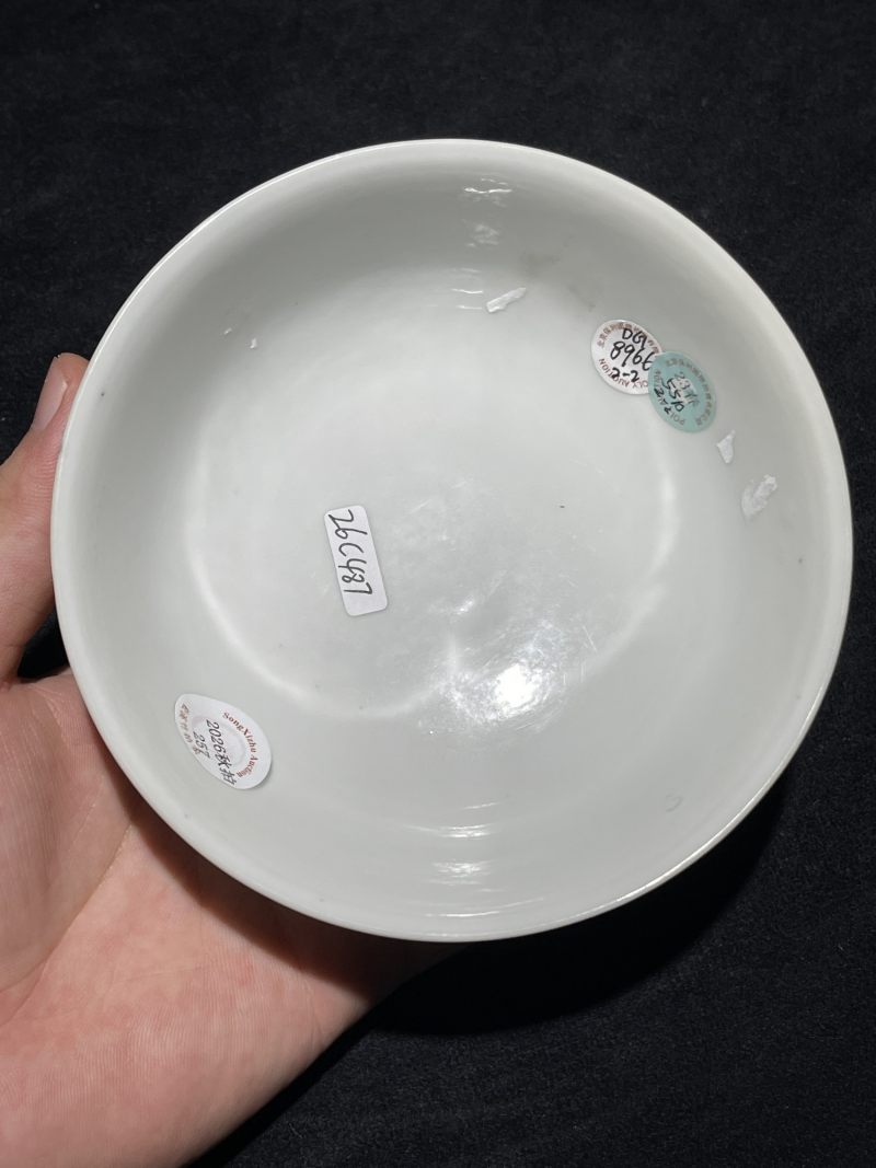 清雍正 粉彩没骨花卉纹碗一对 - 图9
