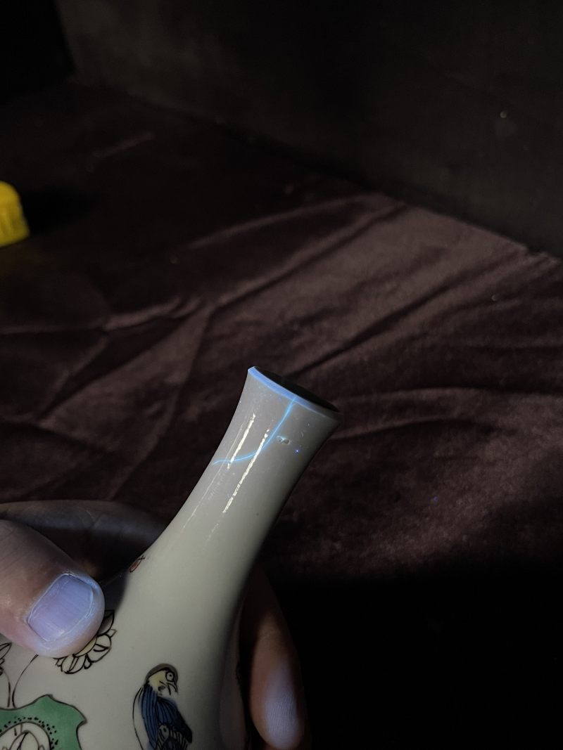 清康熙 五彩花鸟纹胆瓶 - 图11