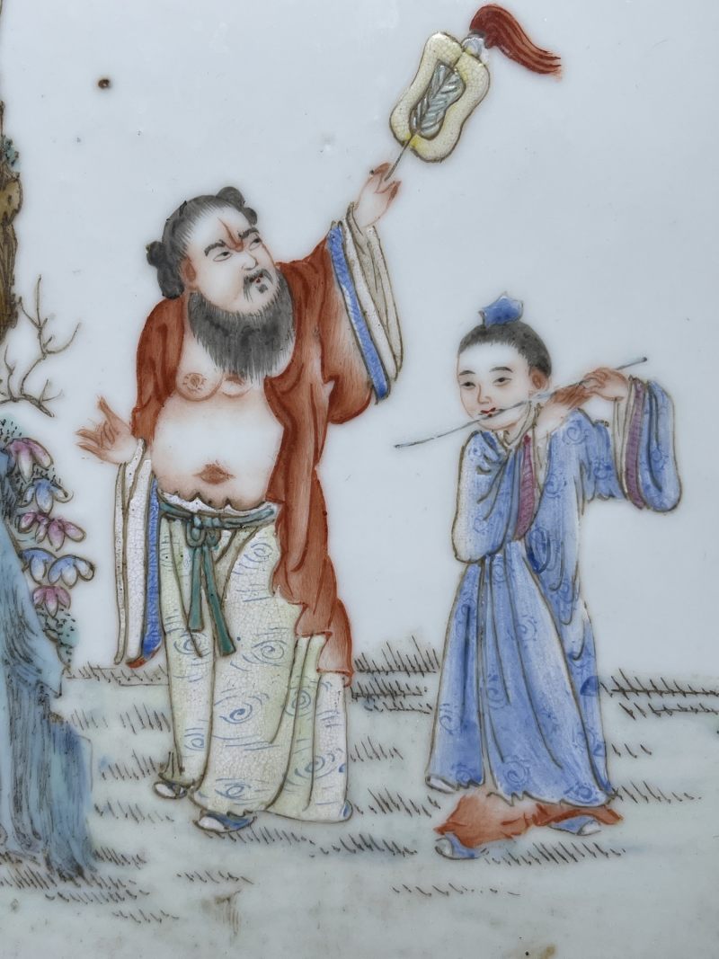 民国 粉彩八仙人物纹瓷板一组四件 - 图8
