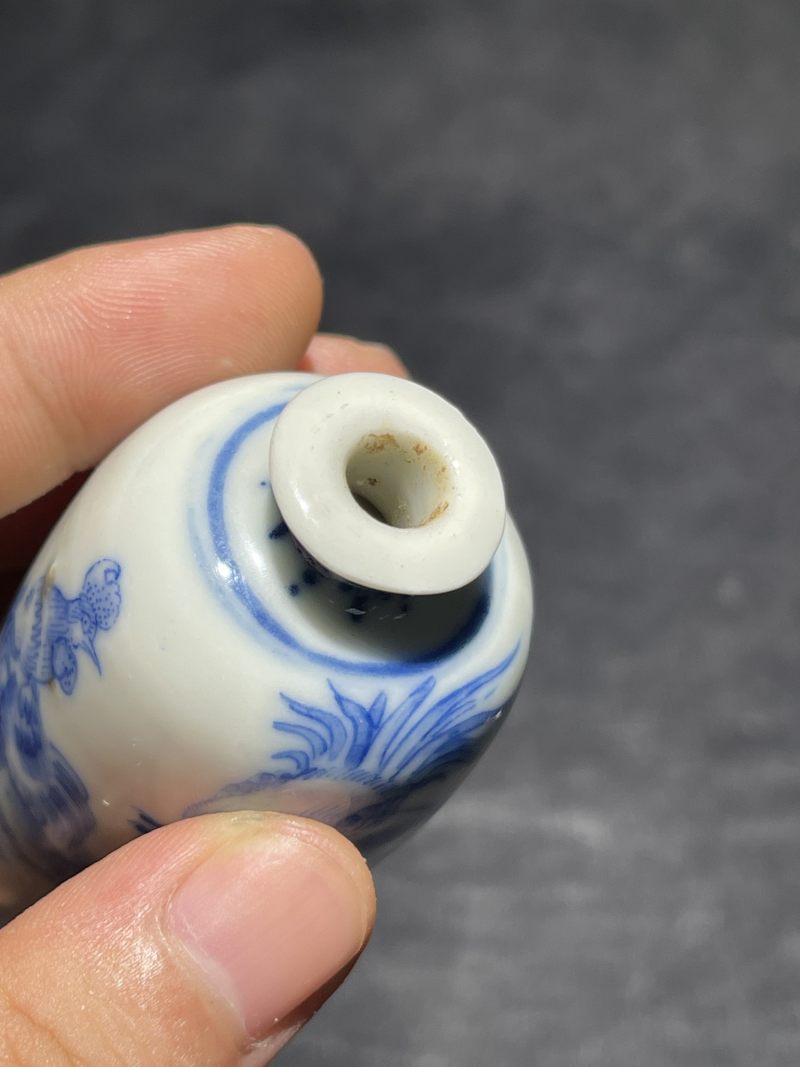 清晚期 青花大吉图鼻烟壶 - 图5