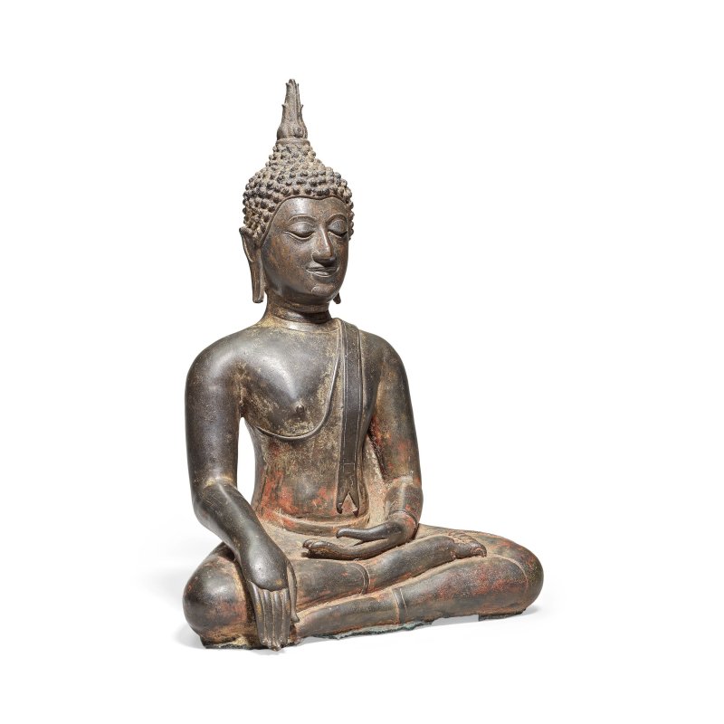 泰國 大城時期 十六/十七世紀 銅佛像 | A BRONZE FIGURE OF BUDDHA - 图3