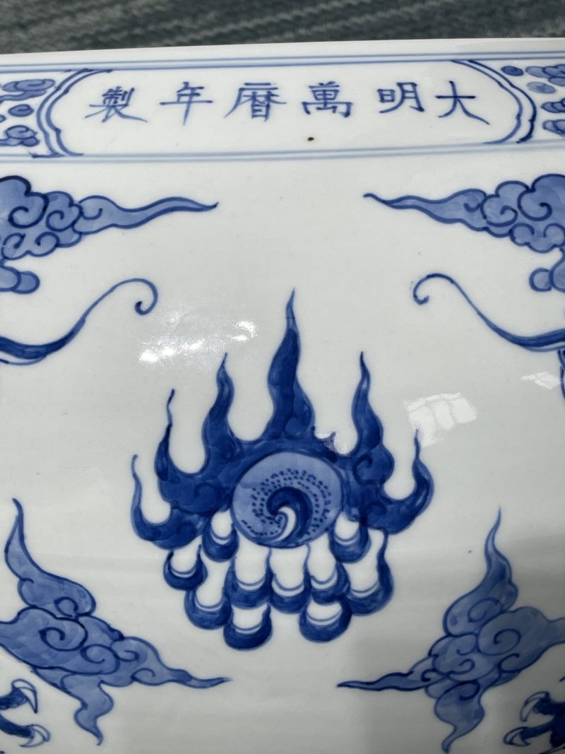 50年代 青花龙纹大卷缸一对 - 图6