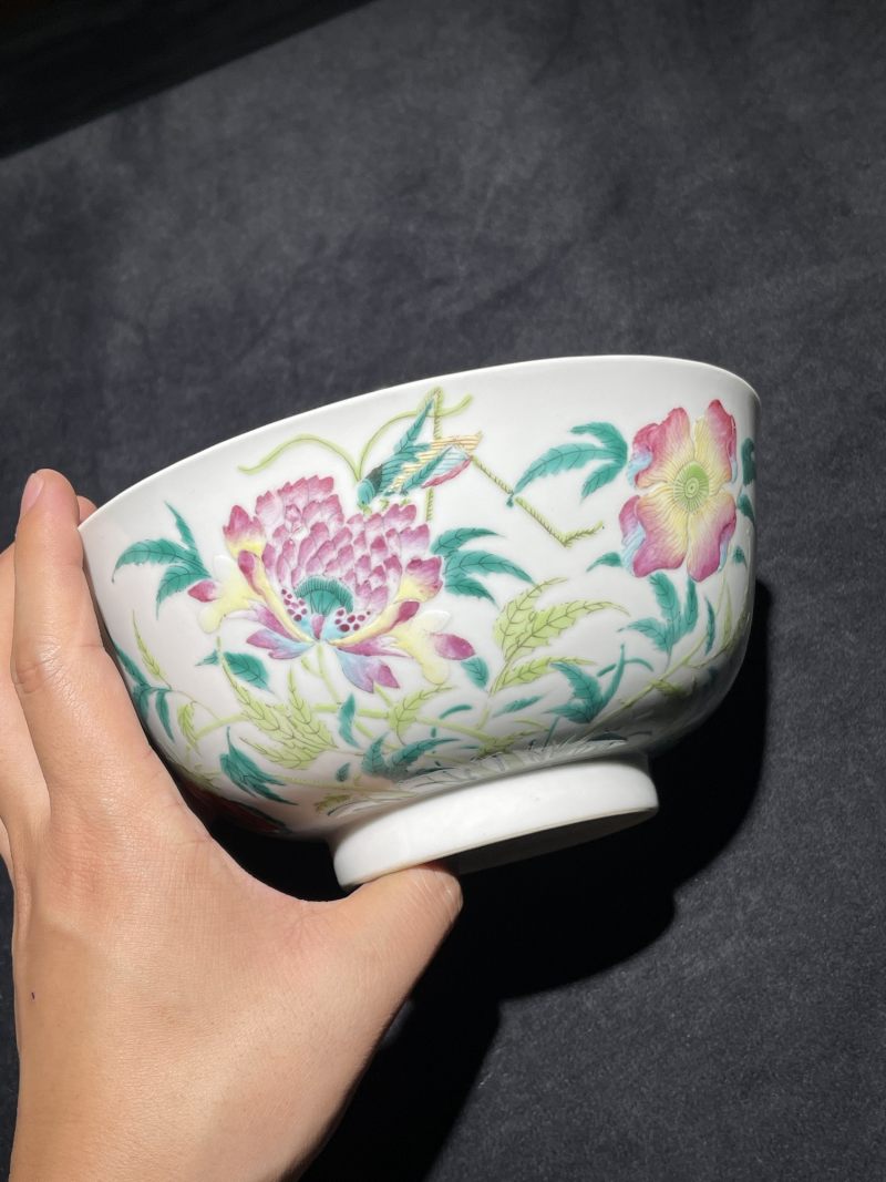清光绪 粉彩花卉纹大碗 - 图3