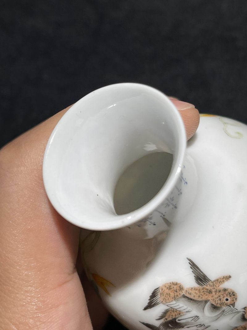 民国 珐琅彩花卉纹瓶一对 - 图25