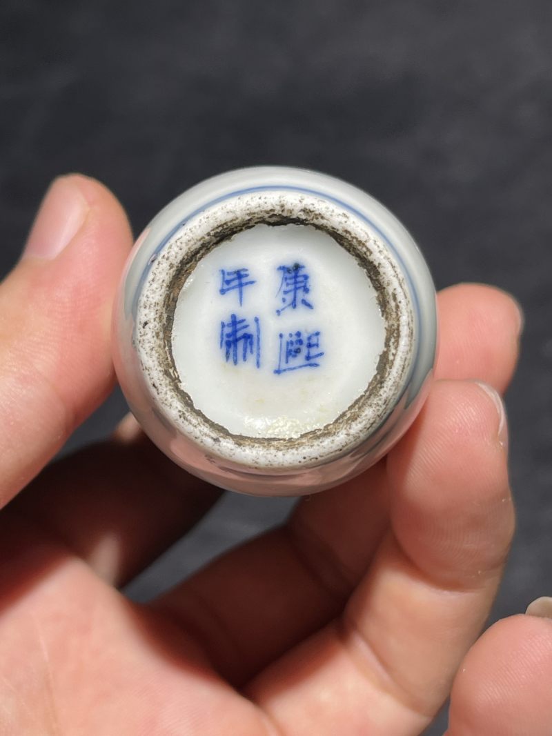 清晚期 青花大吉图鼻烟壶 - 图6
