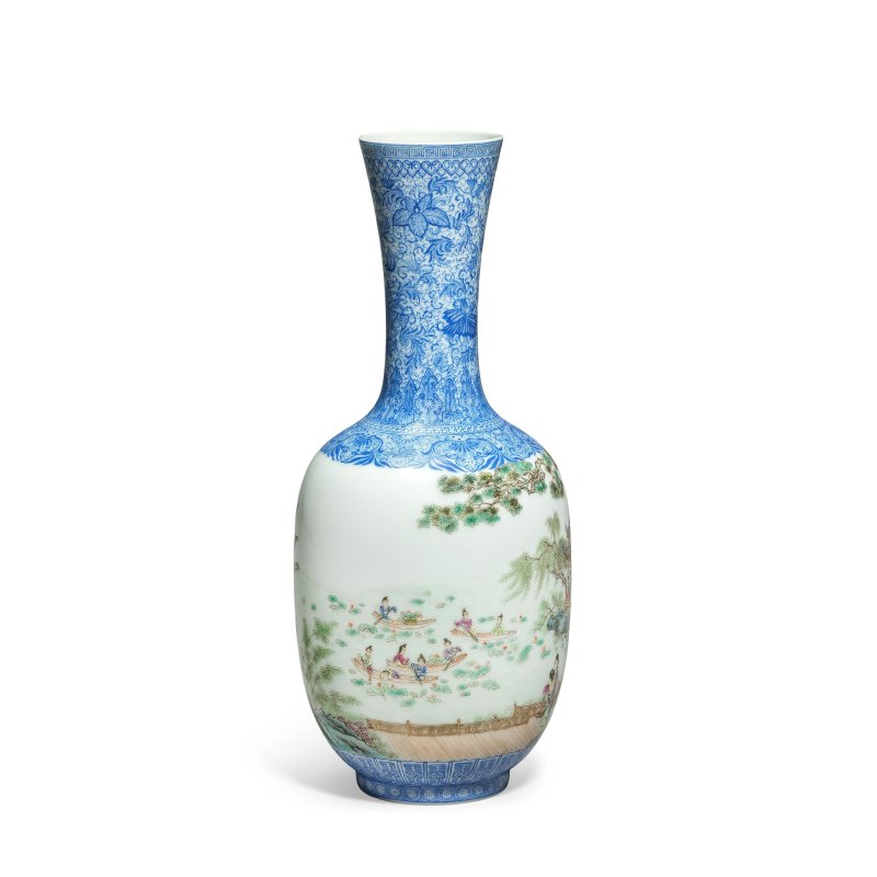 民國 粉彩人物園景圖瓶 | A FAMILLE ROSE 'EGGSHELL' VASE - 图3
