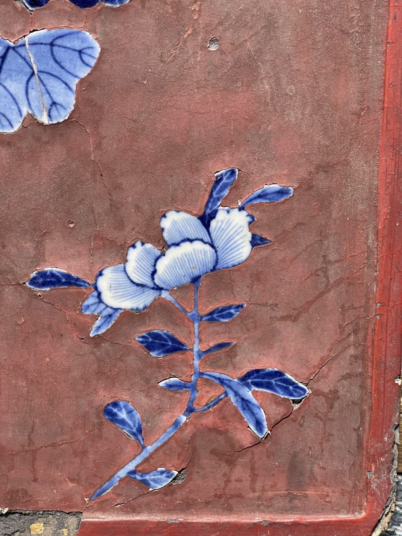 清乾隆 青花花鸟纹挂屏 - 图4