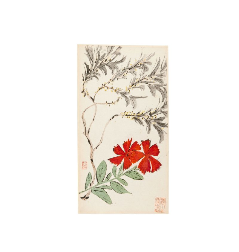 薩克達介文 英介文夫人花卉冊 貳冊 冊頁十二開 設色紙本 | SAKEDA JIEWEN (1767-1827) - 图9