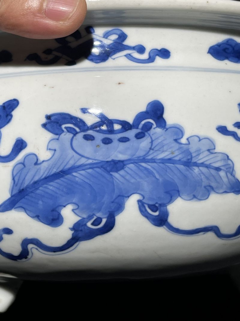 清康熙 青花博古纹香炉 - 图7