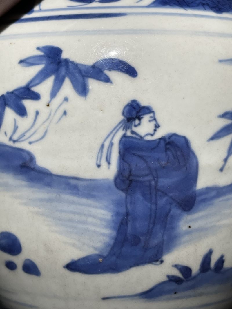 明万历 青花人物故事纹罐 - 图5