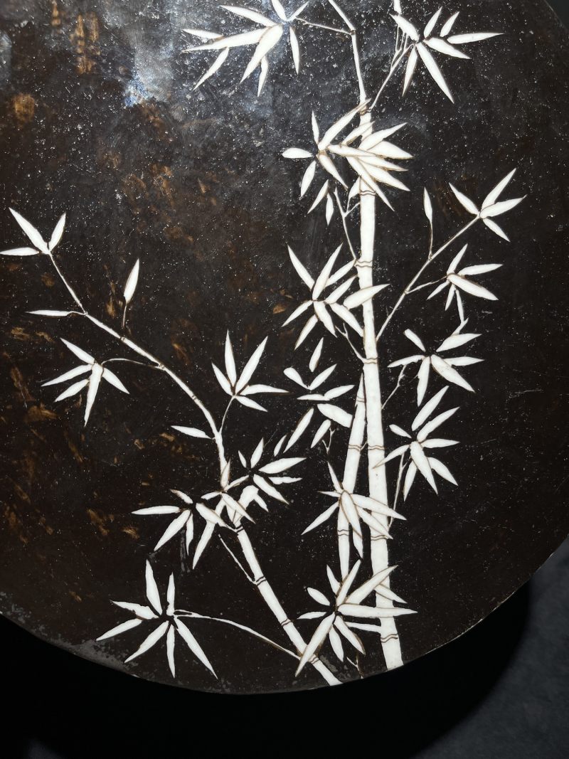 清晚期 墨地留白节节高升纹瓷板 - 图3
