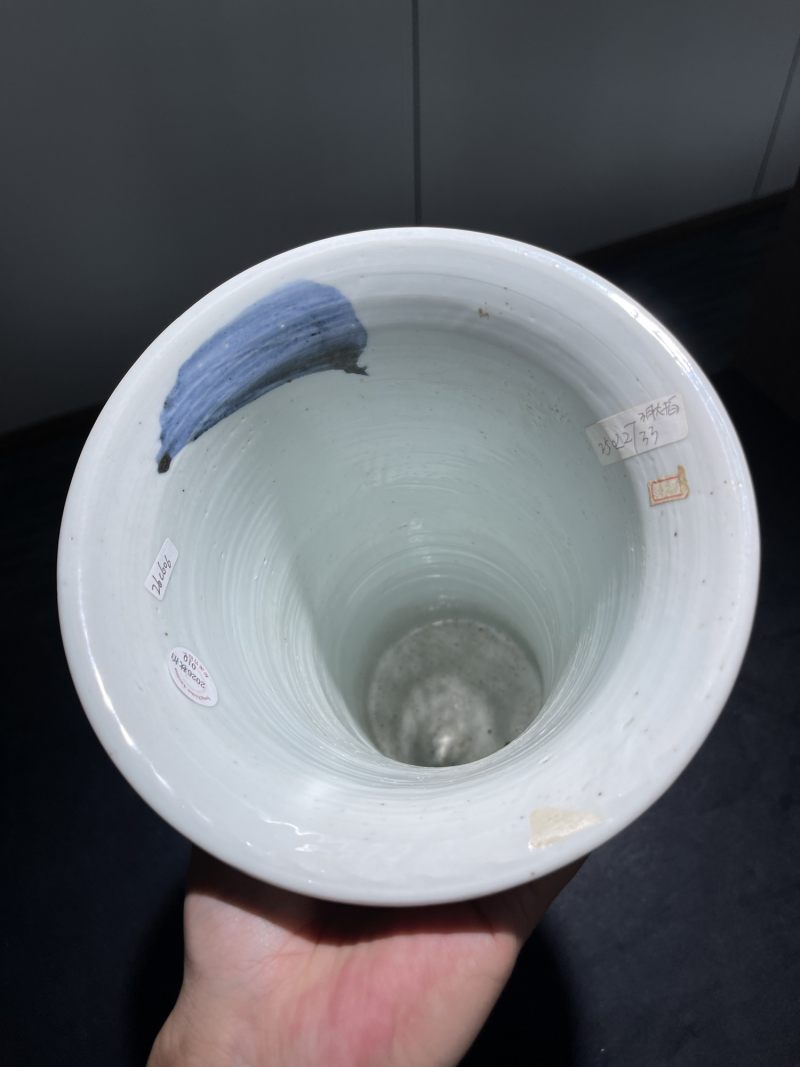 清顺治 青花麒麟芭蕉纹花觚 - 图9