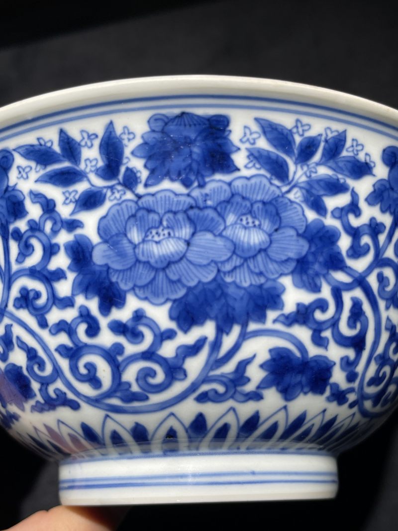 清康熙 青花花卉纹碗 - 图4