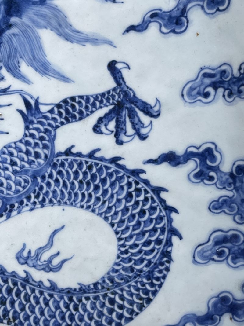 清乾隆 青花龙纹四方盘 - 图6