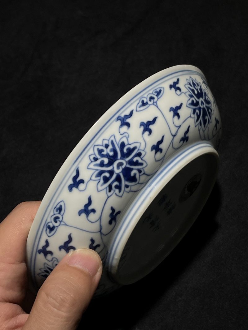 清光绪 青花缠枝莲纹盘 - 图4