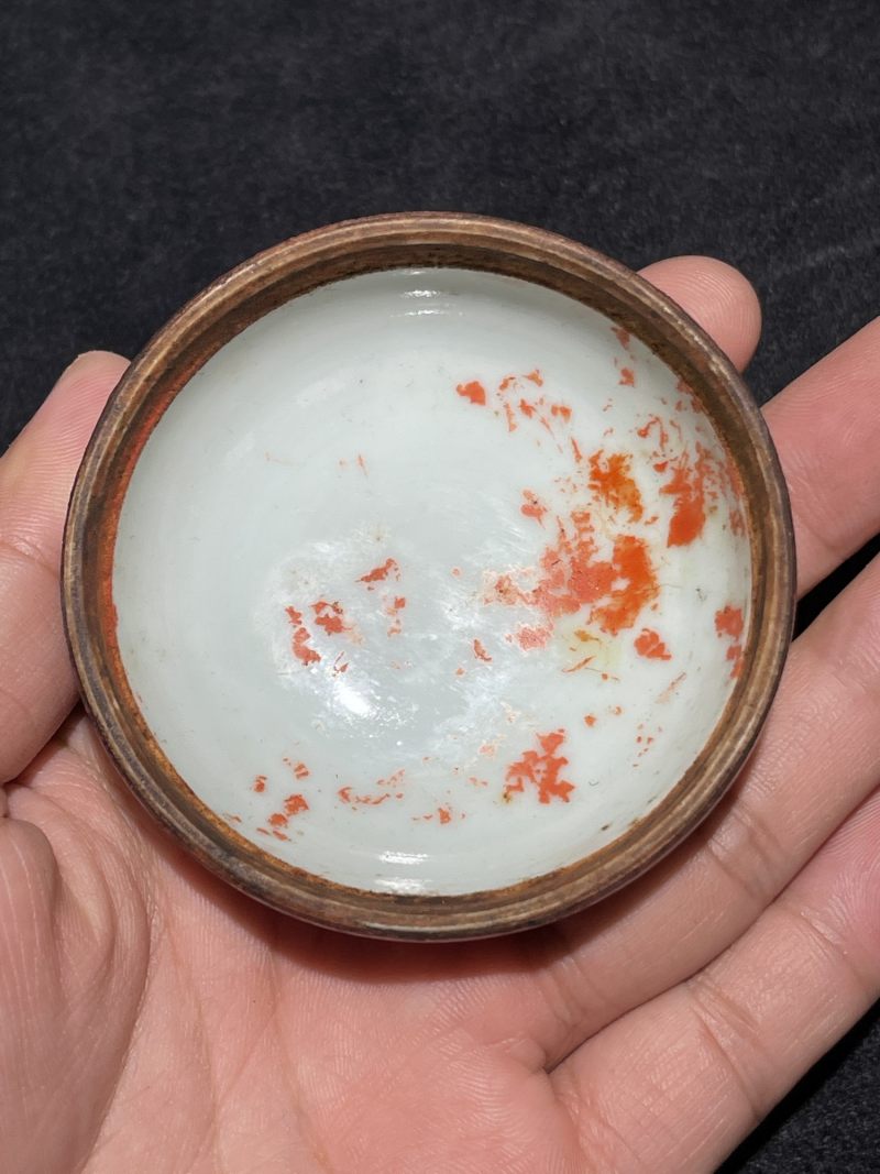 清中期 红釉印泥盒 - 图4