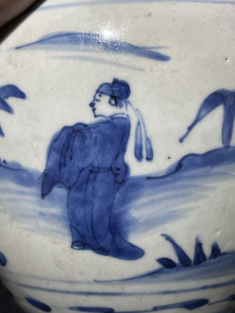 明万历 青花人物故事纹罐 - 图7