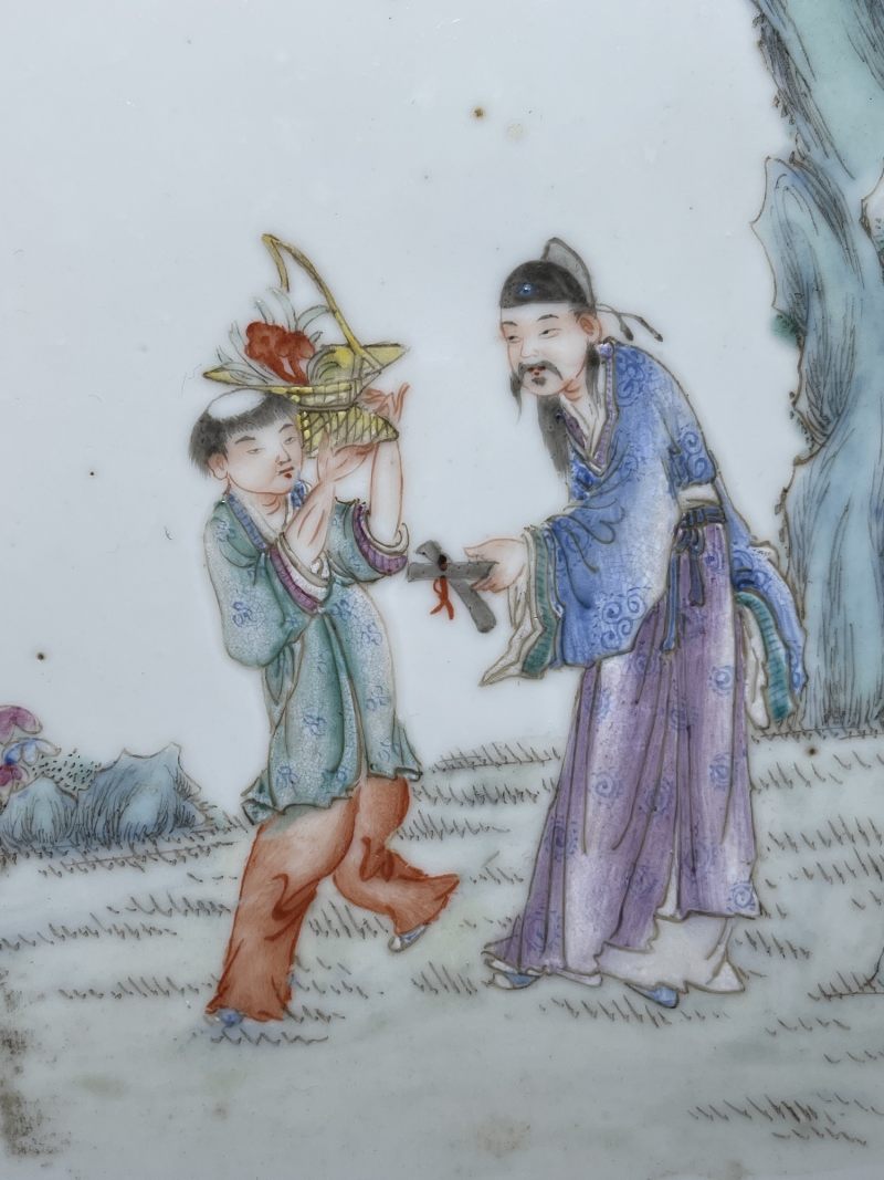 民国 粉彩八仙人物纹瓷板一组四件 - 图12