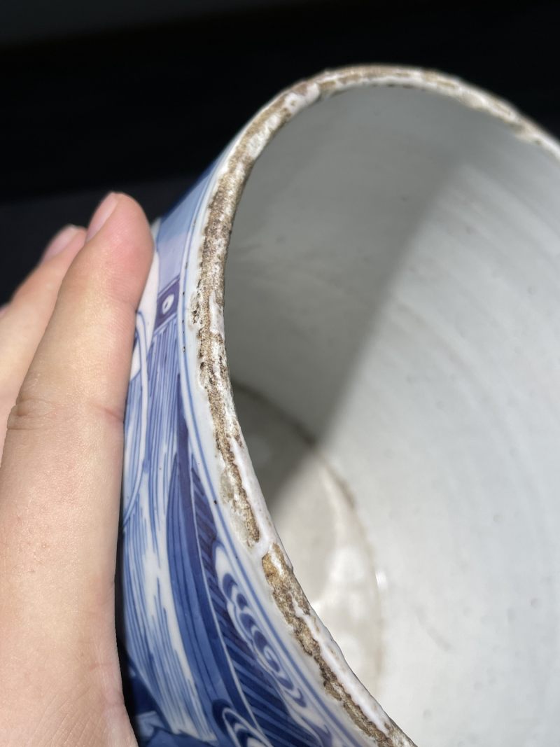清康熙 青花人物故事纹笔筒 - 图10