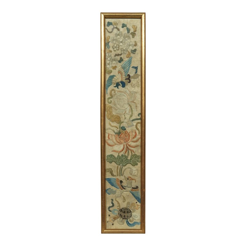 十九世紀 緞綉屏一組 | A GROUP OF EMBROIDERED PANELS AND SLEEVE BANDS - 图17