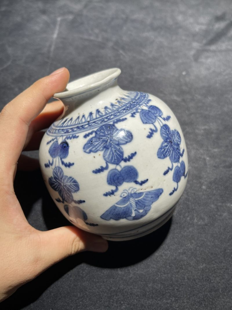 清代 青花小罐、小卷缸一组8件 - 图8