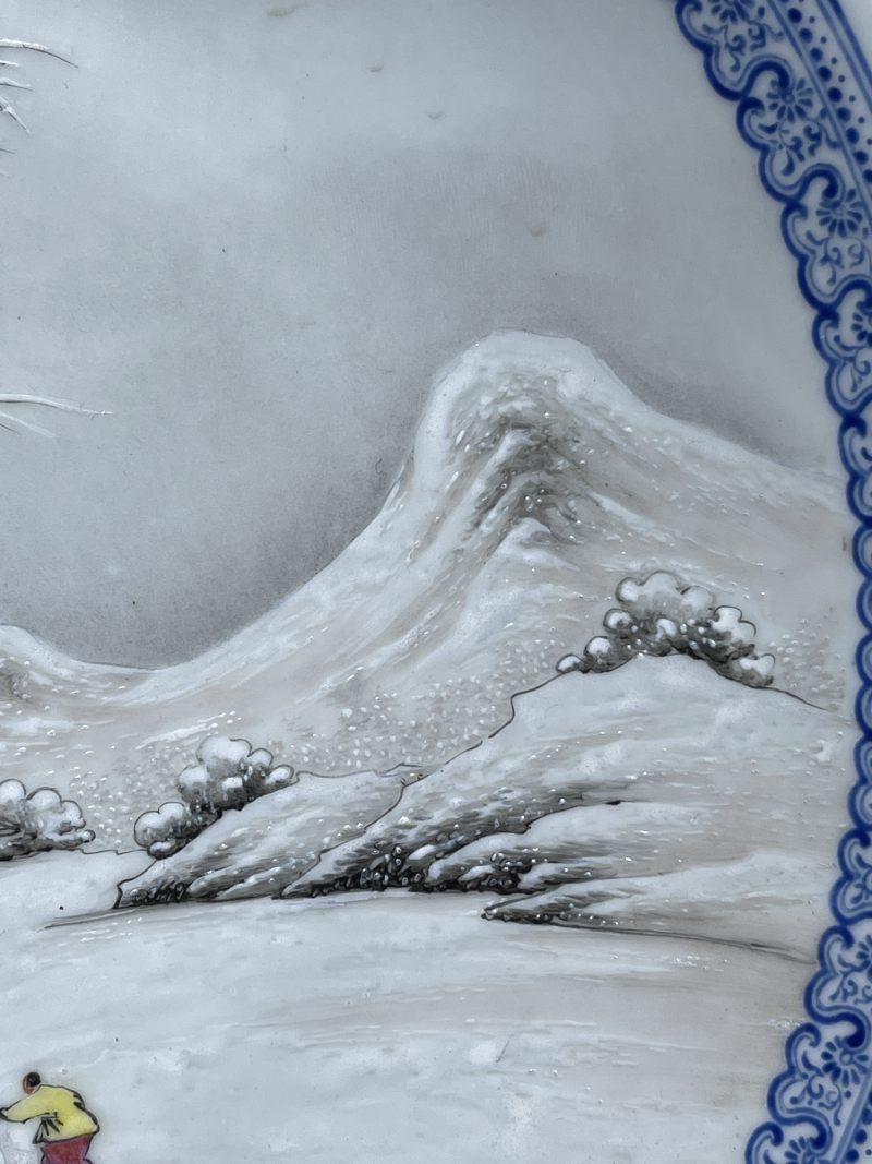 50年代 粉彩雪景图盘 - 图5
