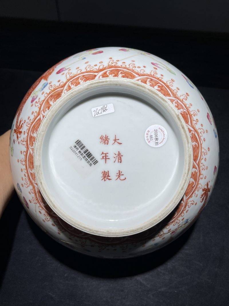 清光绪 粉彩龙纹赏瓶 - 图6