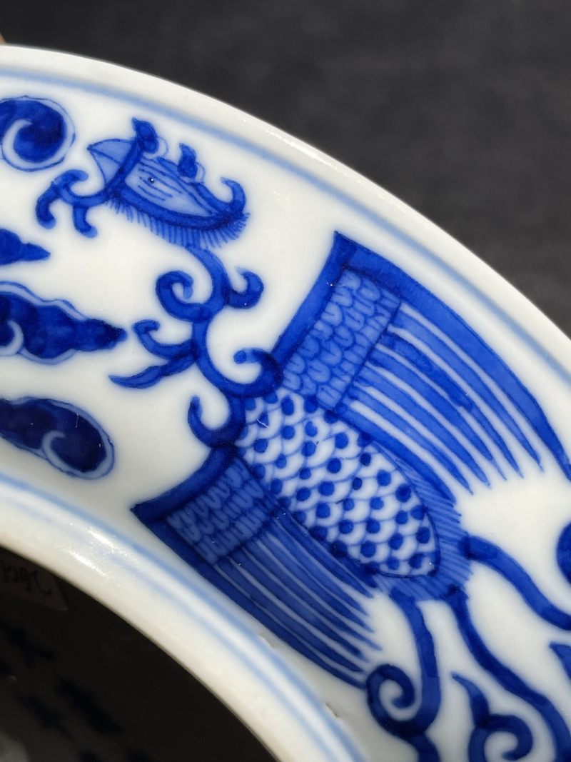 清光绪 青花对头凤纹盘 - 图7