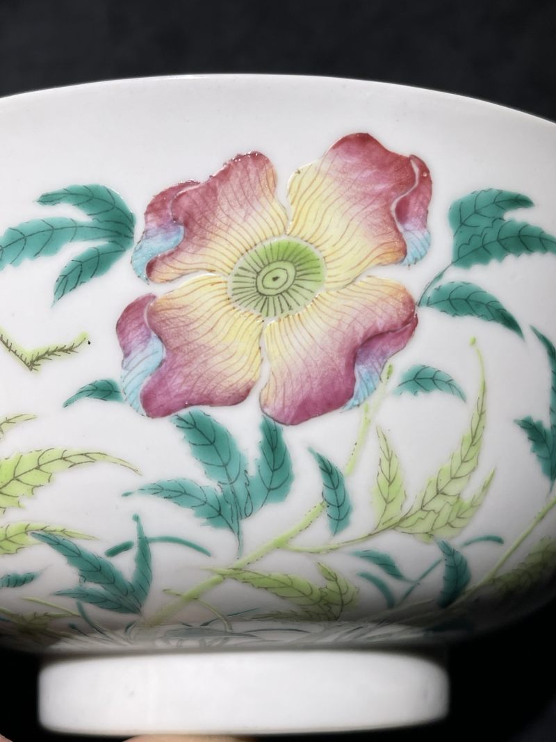 清光绪 粉彩花卉纹大碗 - 图7