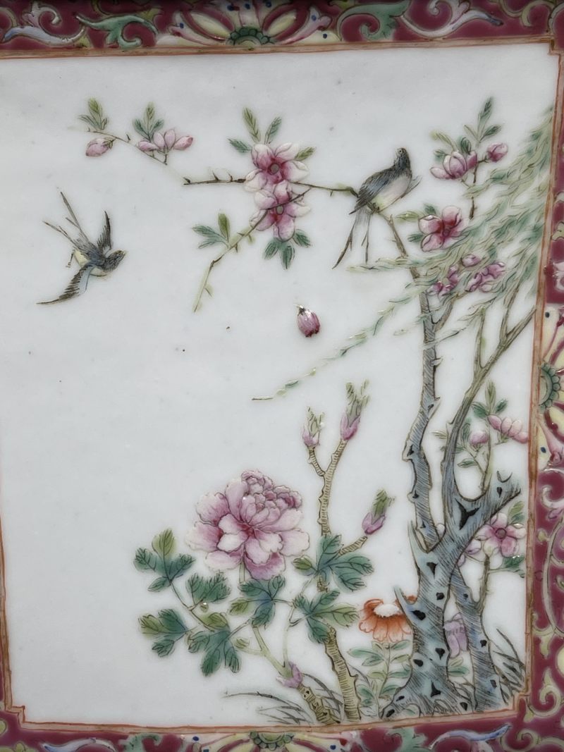 民国 洪宪彩花卉花盆一对 - 图24