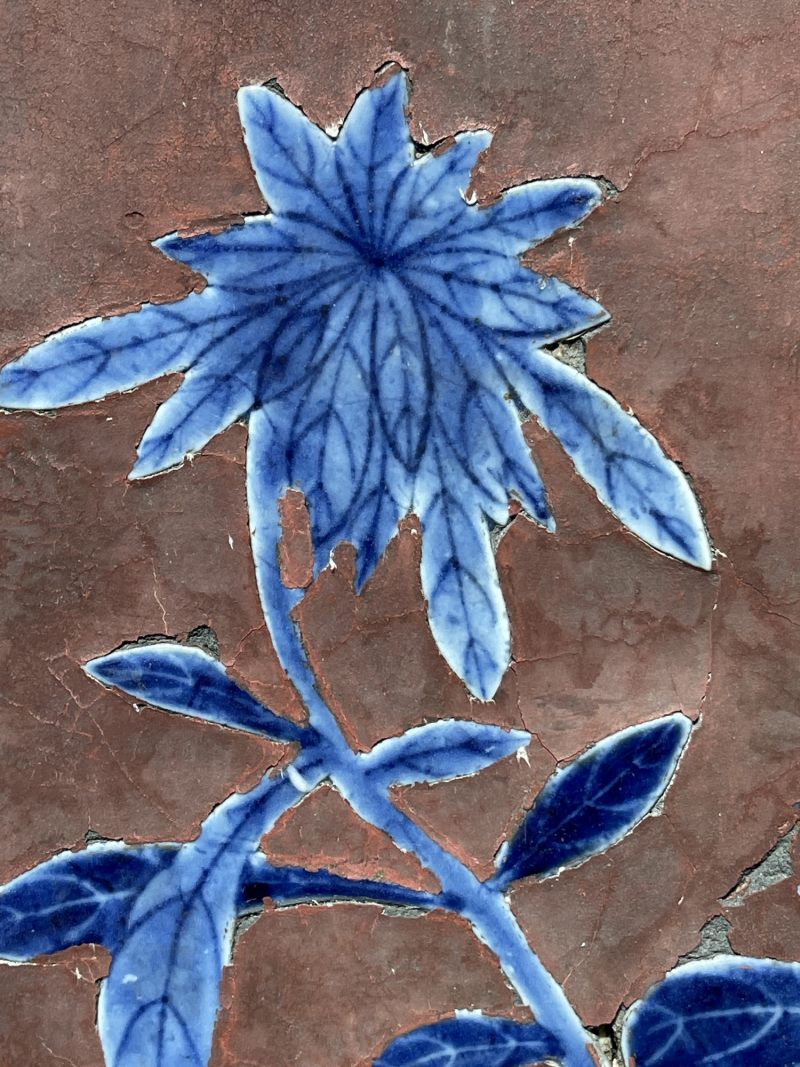 清乾隆 青花花鸟纹挂屏 - 图7