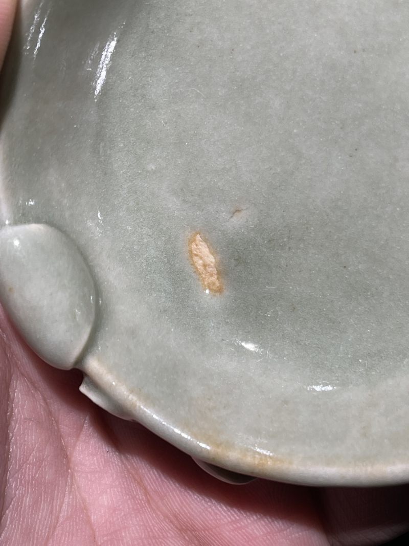 清乾隆 青釉青花诗文瓜形洗一对 - 图10