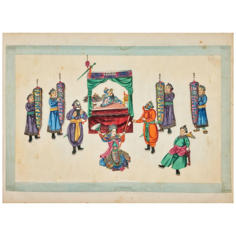 十九世紀 節日圖冊頁十二開 水粉通草畫 | HOANQUA (19TH CENTURY) - 图2