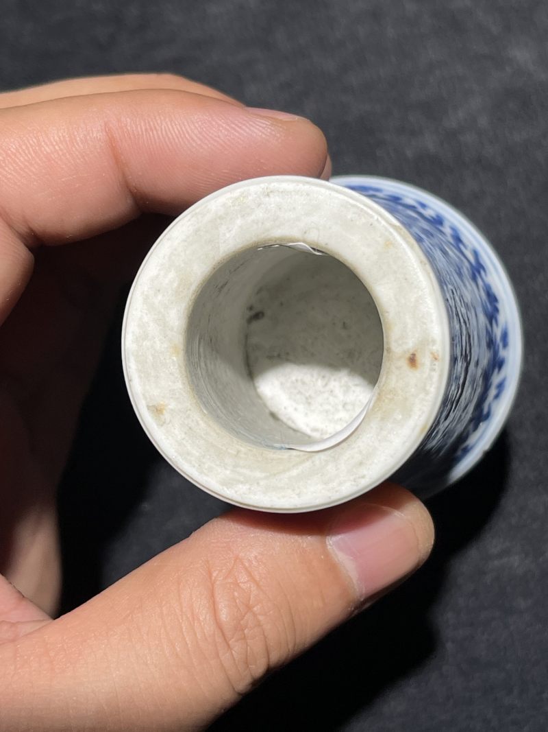 清中期 青花缠枝莲纹轴头一对 - 图13