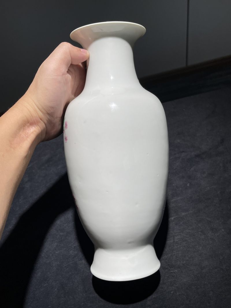 民国 粉彩花鸟纹瓶一对 - 图4