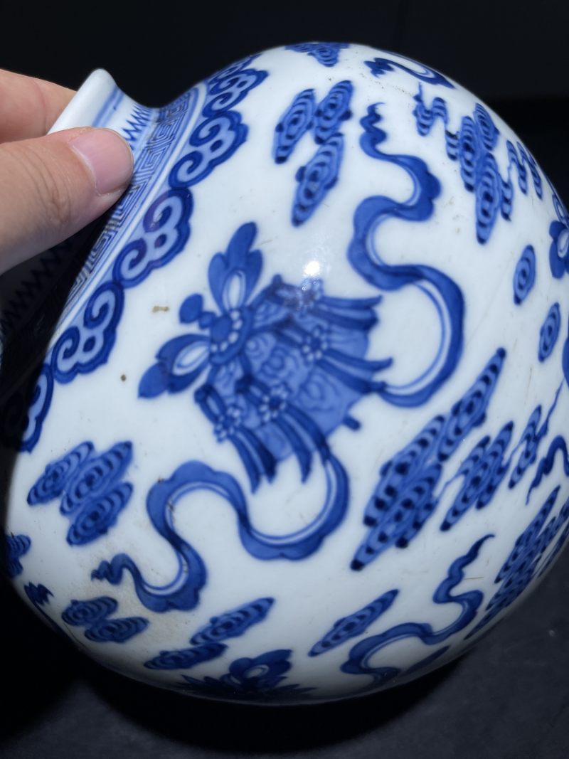 清雍正 青花八宝纹太白罐 - 图6