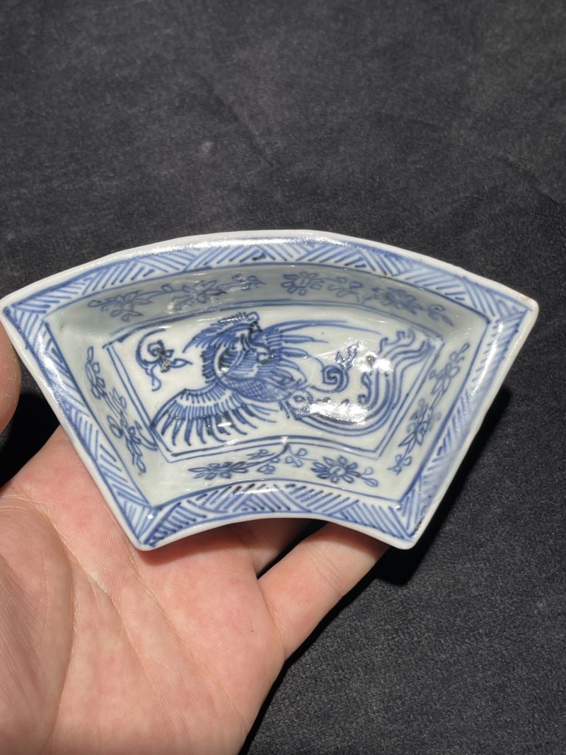 明万历 青花铁线描凤穿花纹攒盘一组十二件 - 图33