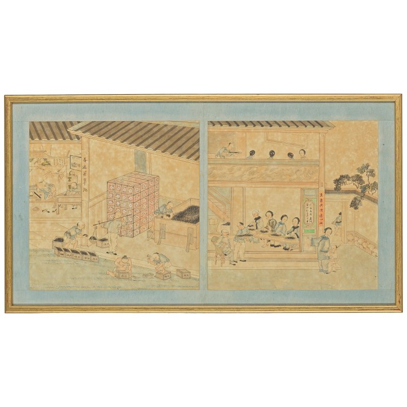 中國畫家 民國 製茶圖四幅 水粉紙本 鏡框 | CHINESE ARTIST (REPUBLIC PERIOD) - 图4